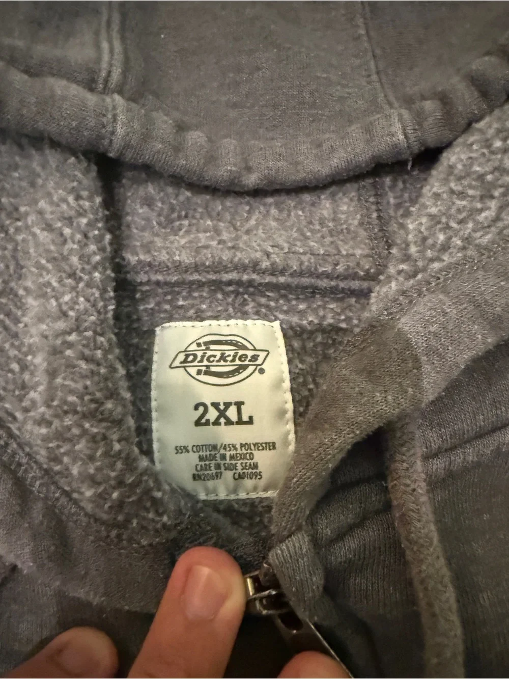 Dickies Men's Charcoal Gray Zip-Up Hooded Sweatshirt